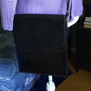 Black Y2K Boho Patent Crossbody